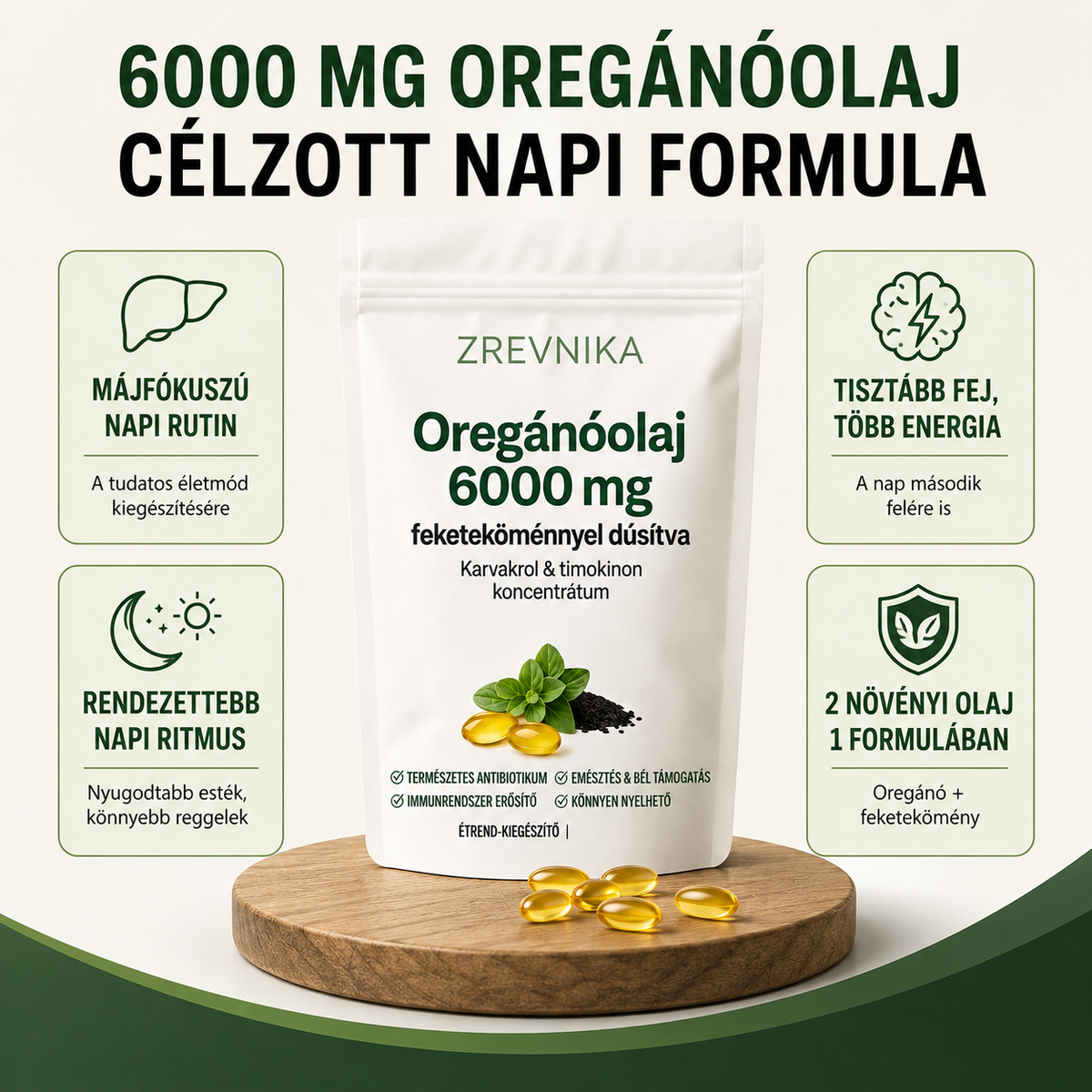 Zrevnika Oregánó — Napi máj- és antioxidáns támogatás